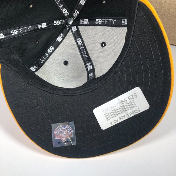 West Virginia Black Bears New Era 59Fifty Fitted Hat Size 8 Black Gold Embroider - Picture 8 of 11